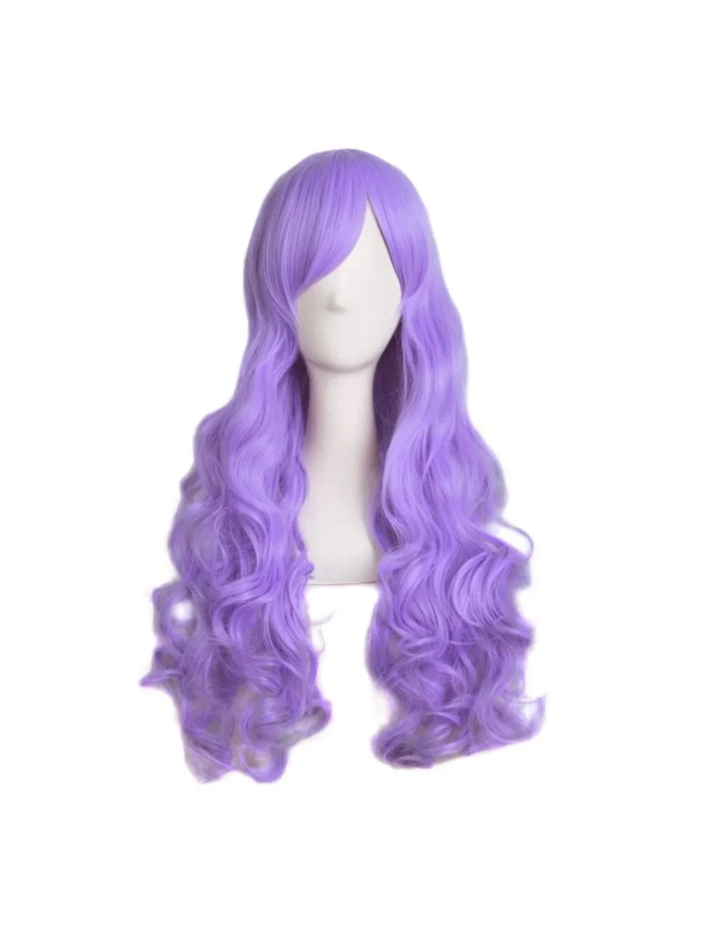 Women's Light Purple 28 Inch Lolita Long Curly 2 Ponytails Clip On Cosplay Wigs